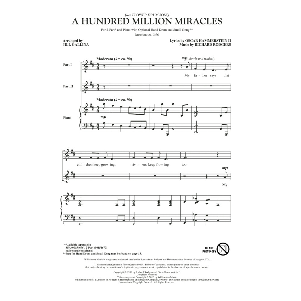 A Hundred Million Miracles (arr. Jill Gallina)