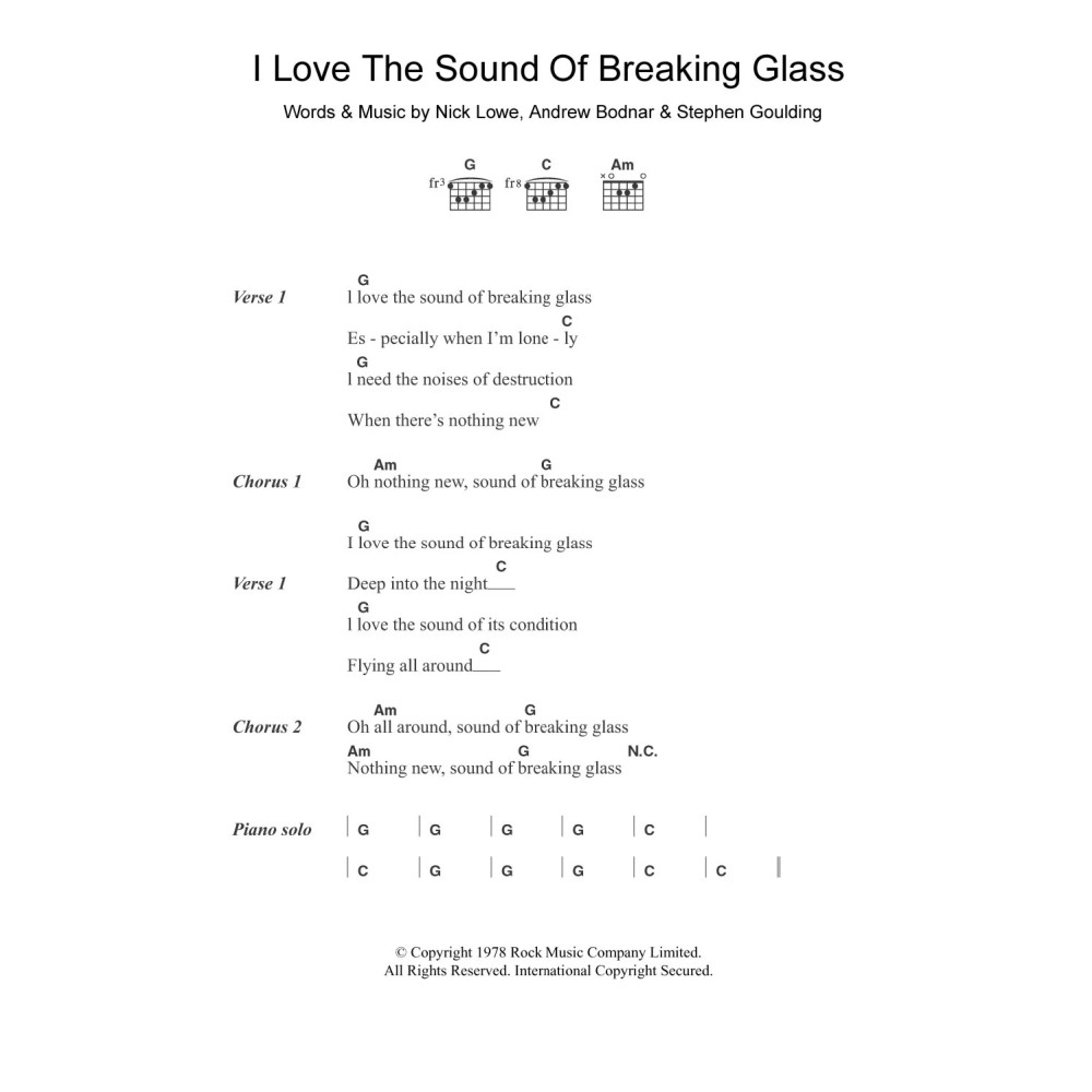 I Love The Sound Of Breaking Glass