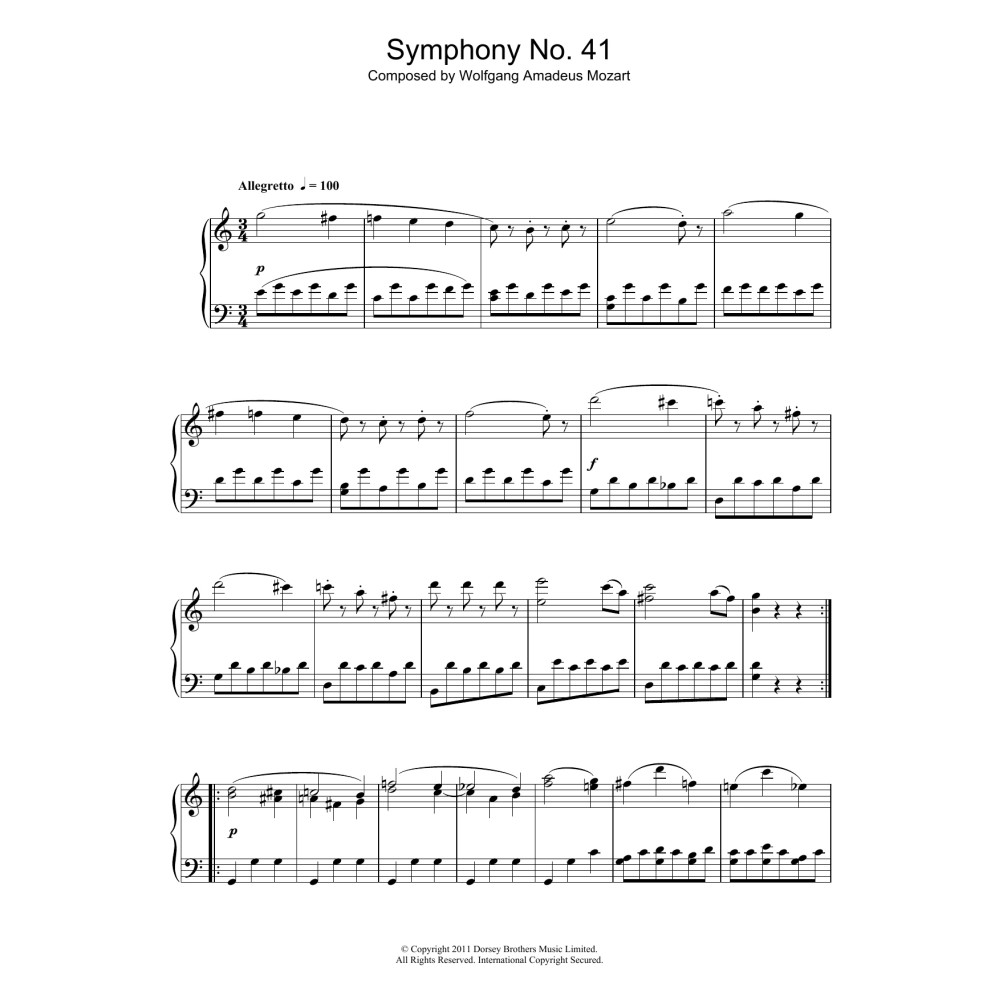 Symphony No.41 'Jupiter' (3rd Movement: Minuet)