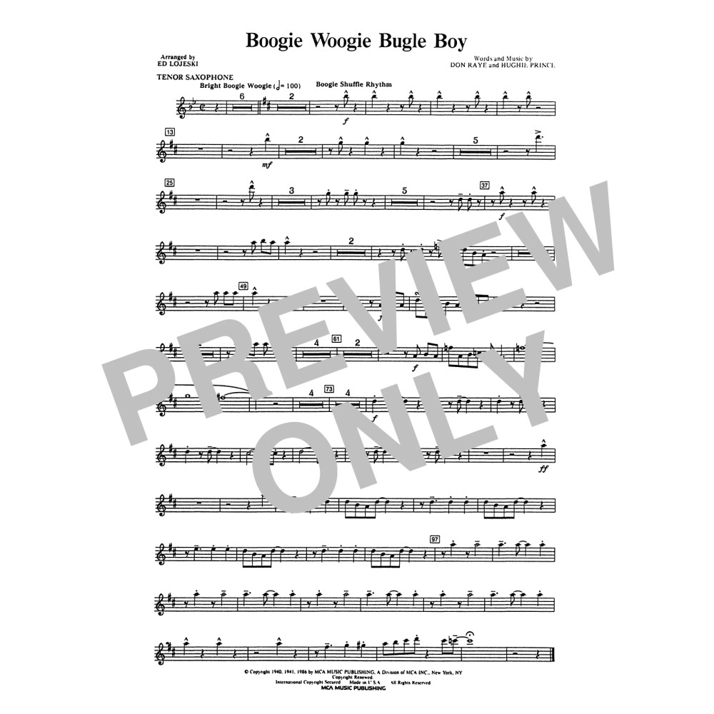 Boogie Woogie Bugle Boy - Tenor Sax 1
