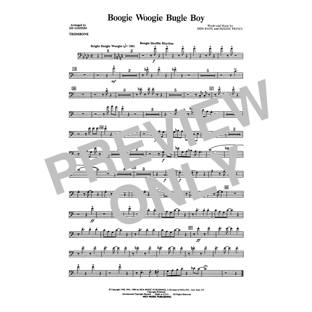 Boogie Woogie Bugle Boy - Trombone