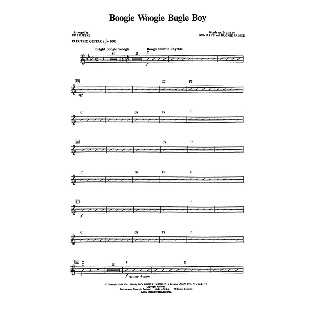 Boogie Woogie Bugle Boy - Guitar