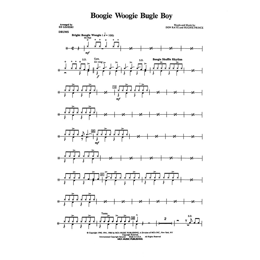 Boogie Woogie Bugle Boy - Drum Set