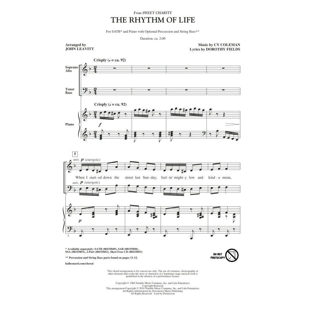 The Rhythm Of Life (from Sweet Charity) (arr. John Leavitt)