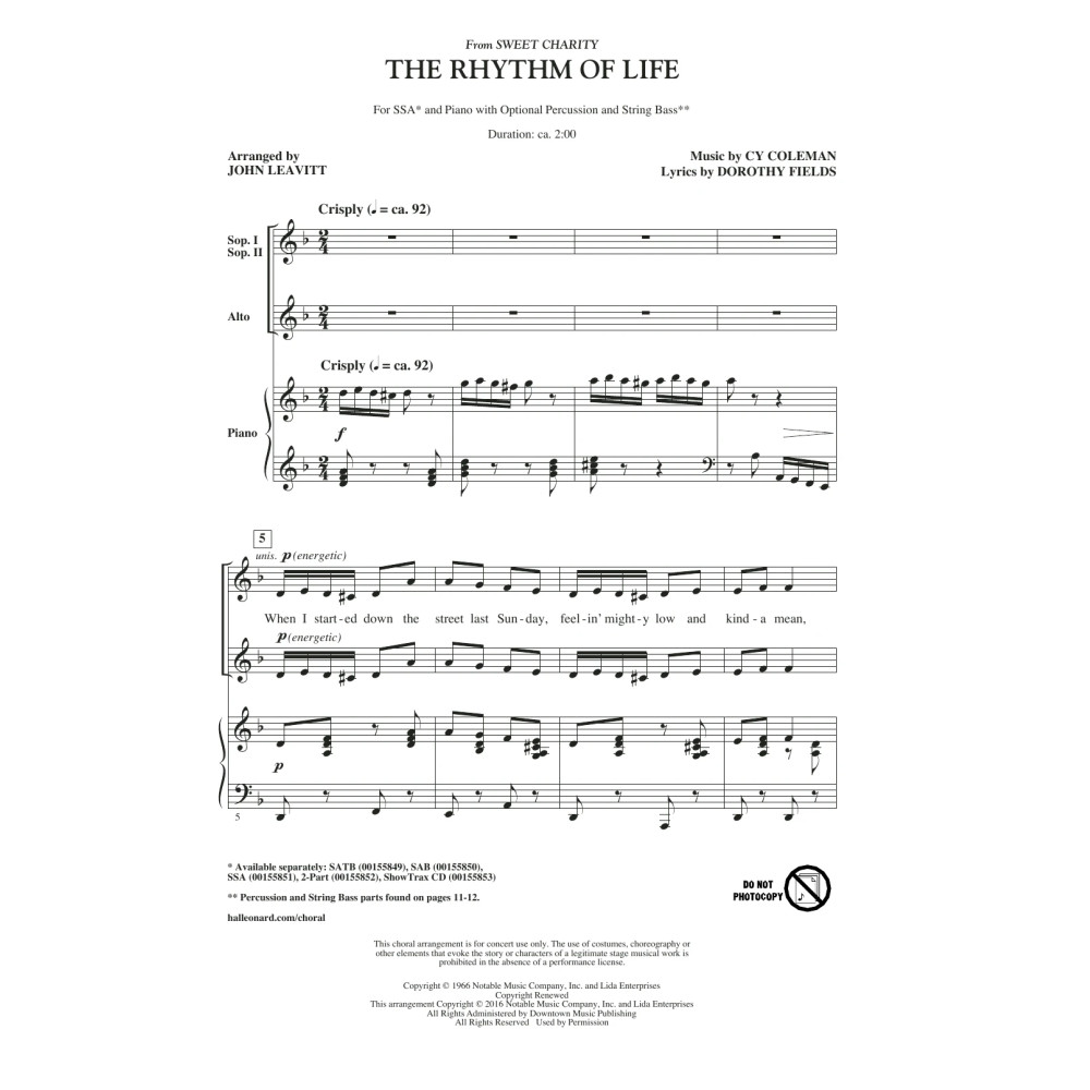 The Rhythm Of Life (from Sweet Charity) (arr. John Leavitt)