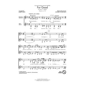 For Good (from Wicked) (arr. Kirby Shaw)