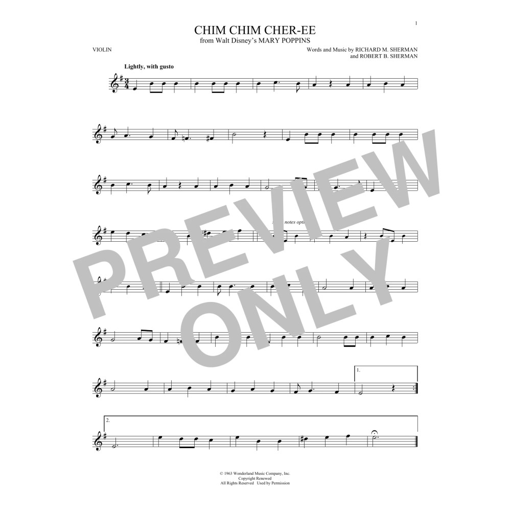 Chim Chim Cher-ee (from Mary Poppins)