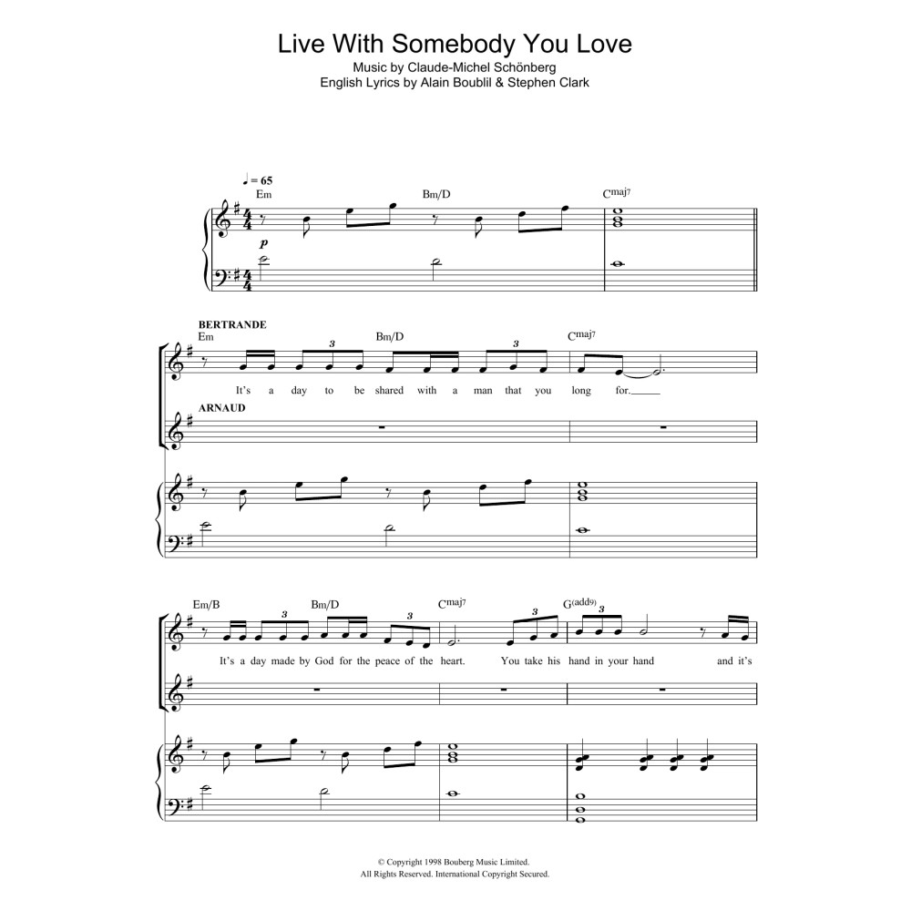 Live With Somebody You Love (from Martin Guerre)