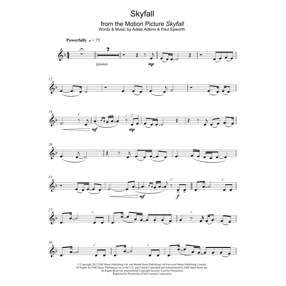 Skyfall (from the Motion Picture Skyfall)