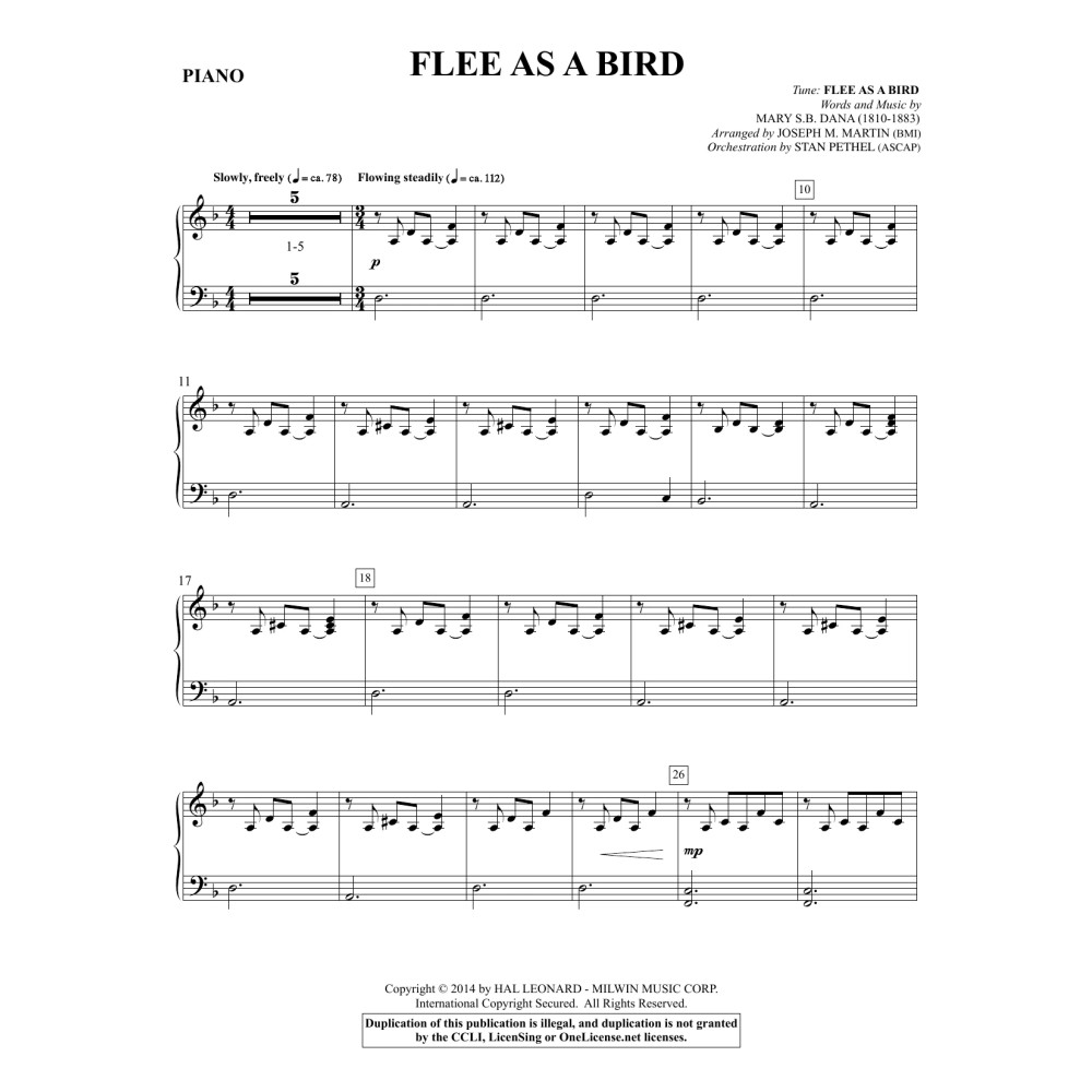 Flee As a Bird - Piano