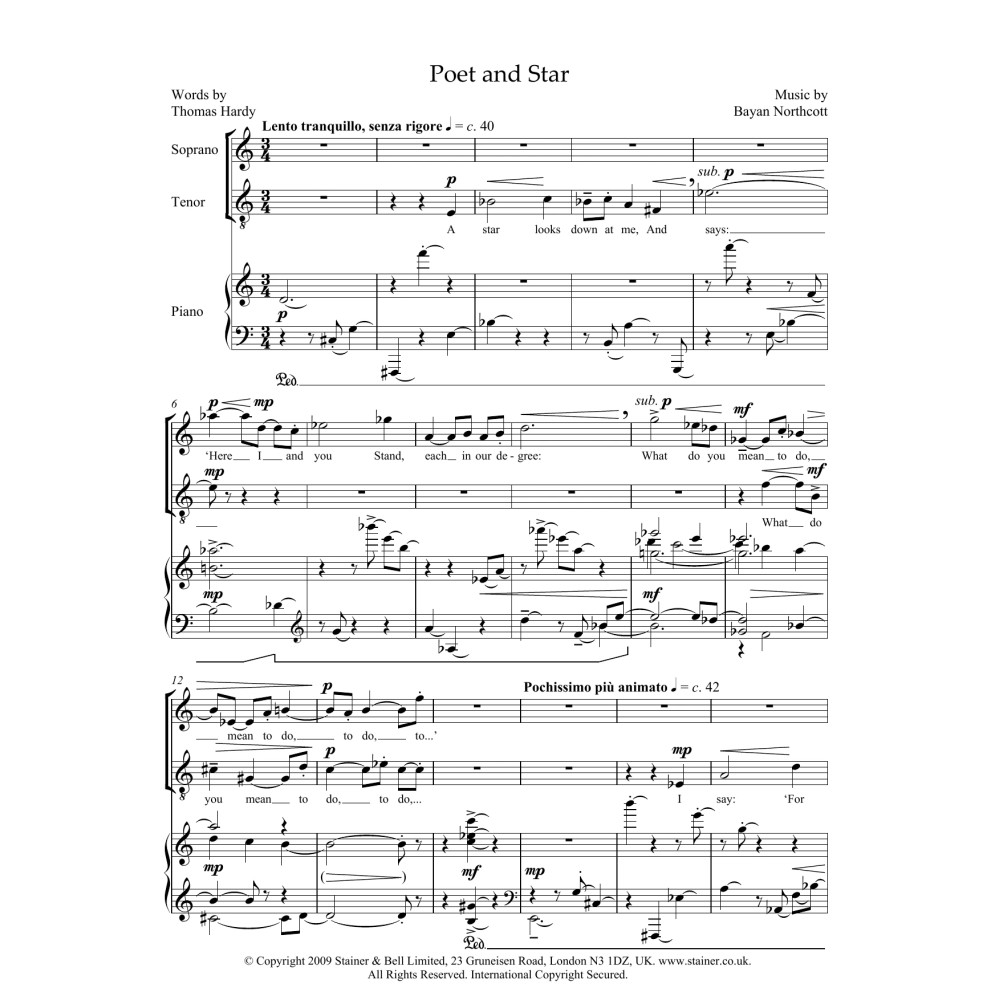 Poet and Star (for soprano, tenor and piano)