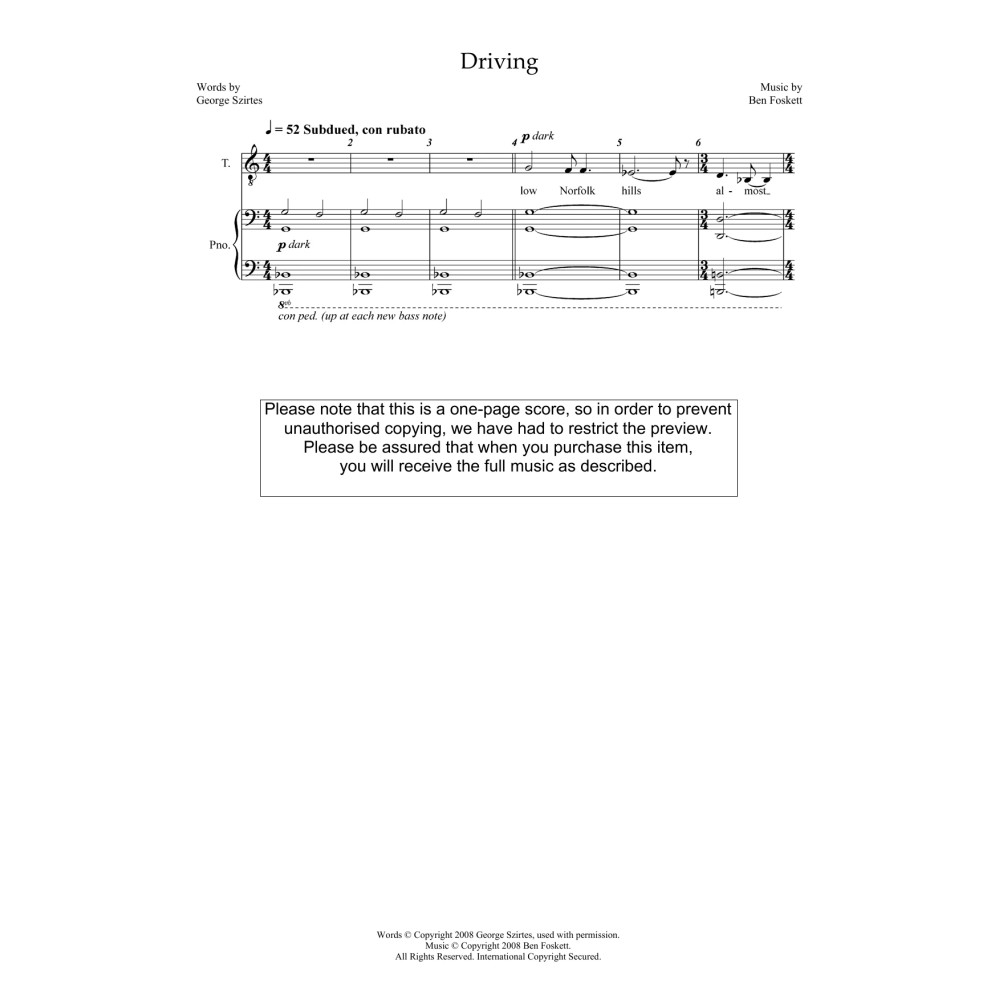 Driving (for tenor and piano)
