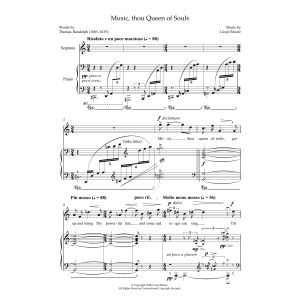 Music, thou Queen of Souls (for soprano and piano)