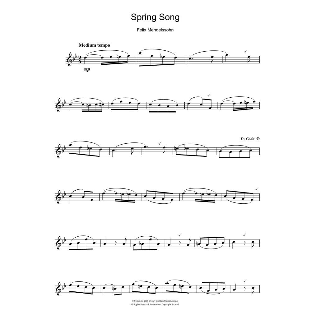Spring Song, from Songs Without Words, Op.62
