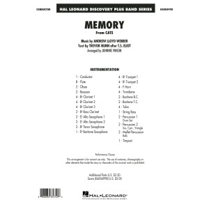 Memory (from Cats) (arr. Johnnie Vinson) - Conductor Score (Full Score)