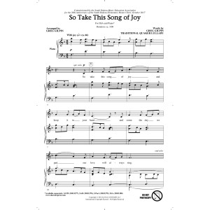 So Take This Song Of Joy