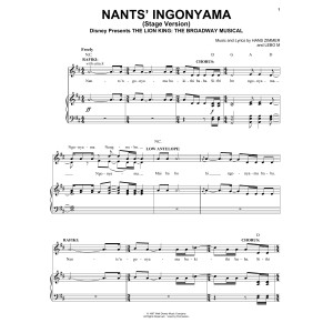 Nants' Ingonyama (Stage Version) (from The Lion King: Broadway Musical)