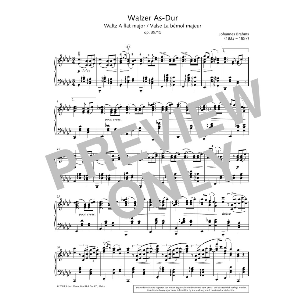 Waltz In A-Flat Major, Op. 39, No. 15