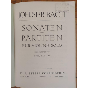 Violin Solo Sheet Music - Bach's Sonatas and Partitas