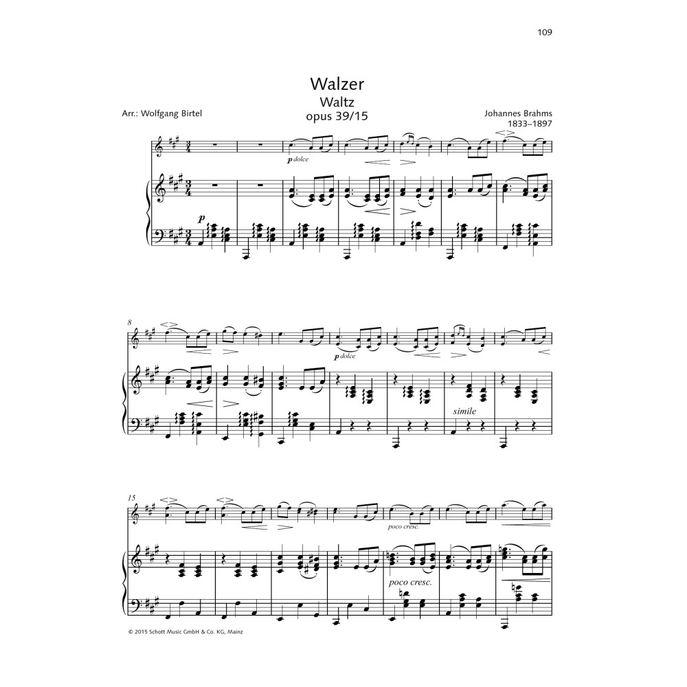 Waltz Op. 39, No. 15