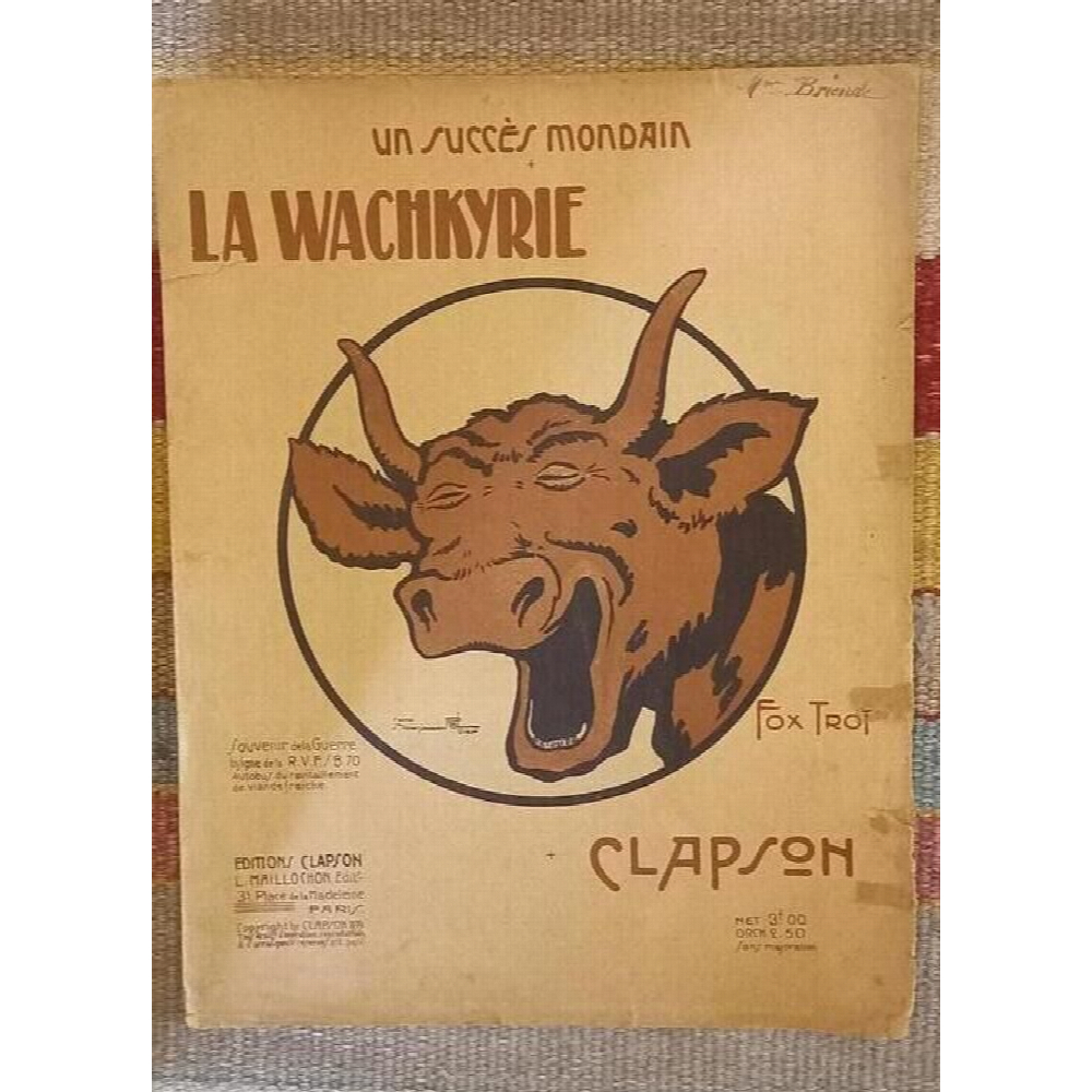 Partition pour piano originale de 1919