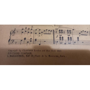 Partitura original para piano de 1919