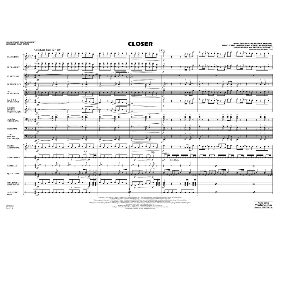 Closer - Conductor Score (Full Score)