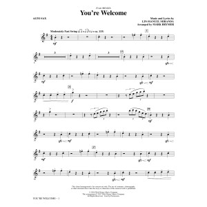 You're Welcome (from Moana) (arr. Mark Brymer) - Alto Sax