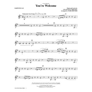 You're Welcome (from Moana) (arr. Mark Brymer) - Baritone Sax