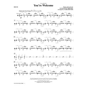 You're Welcome (from Moana) (arr. Mark Brymer) - Drums