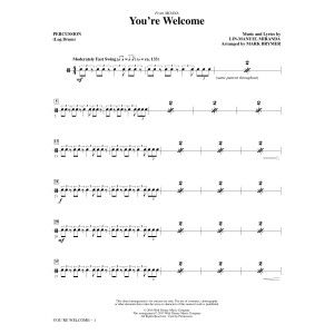 You're Welcome (from Moana) (arr. Mark Brymer) - Percussion