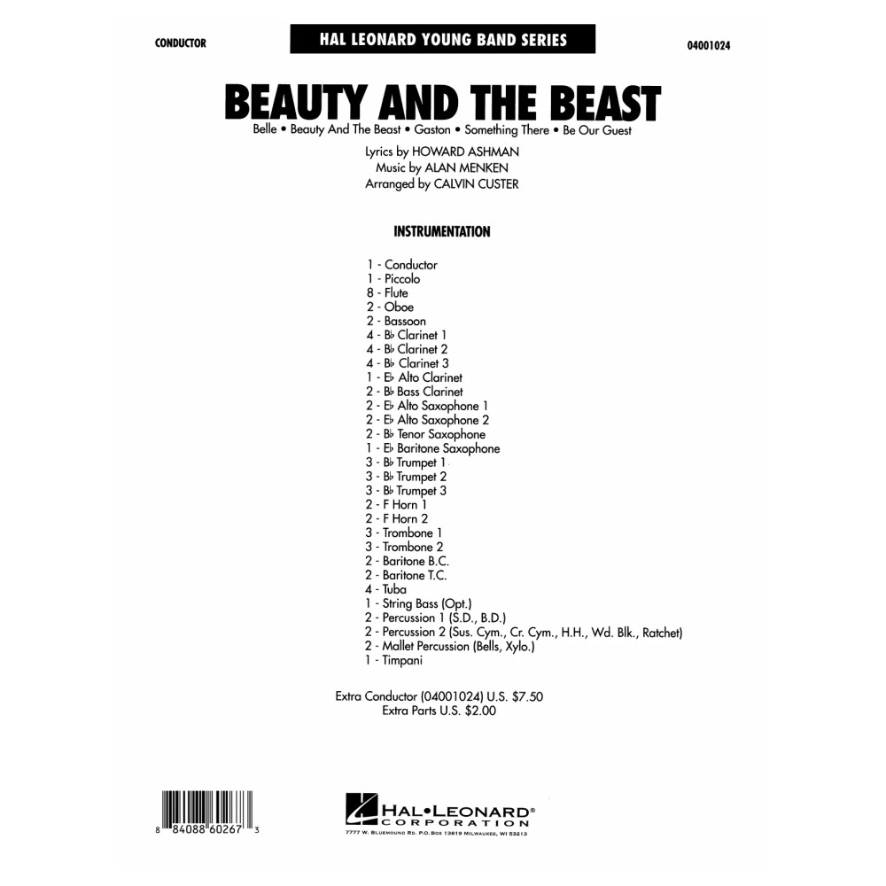 Beauty and the Beast (Medley) - Full Score
