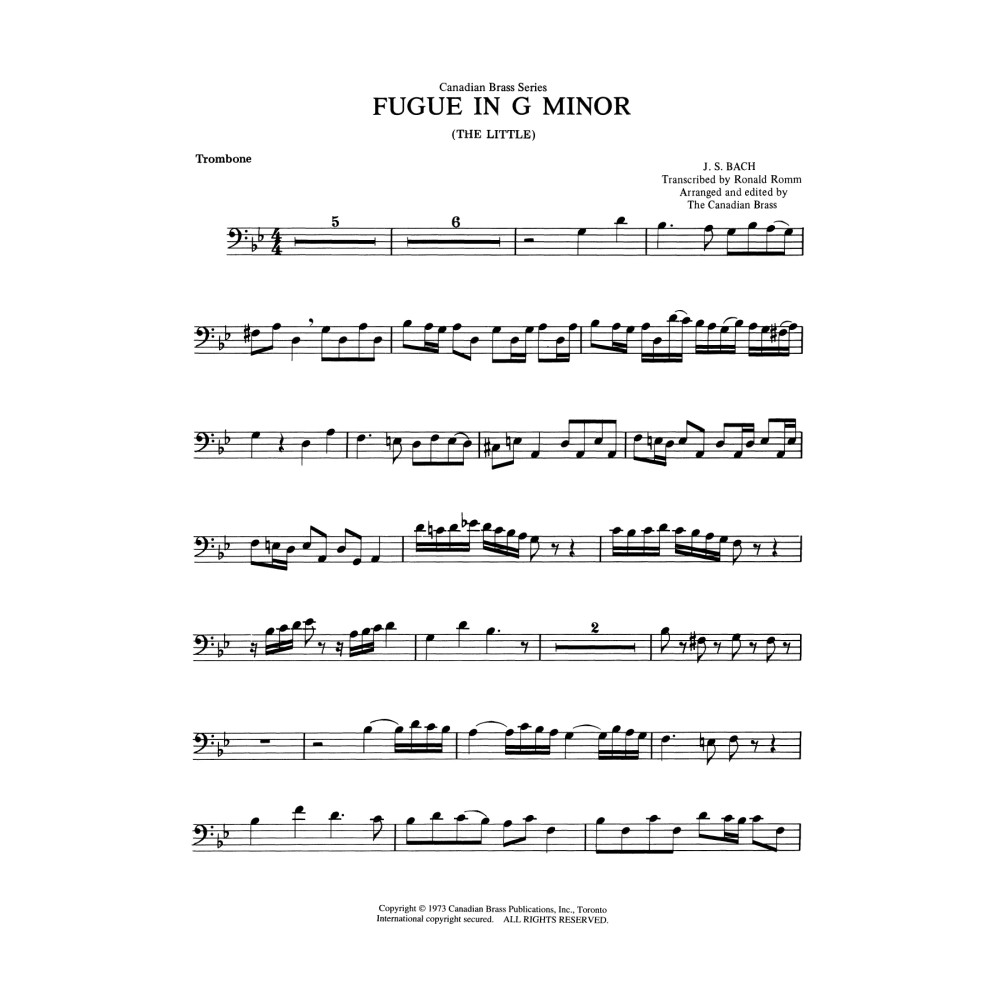 Fugue in G minor - Trombone (B.C.)