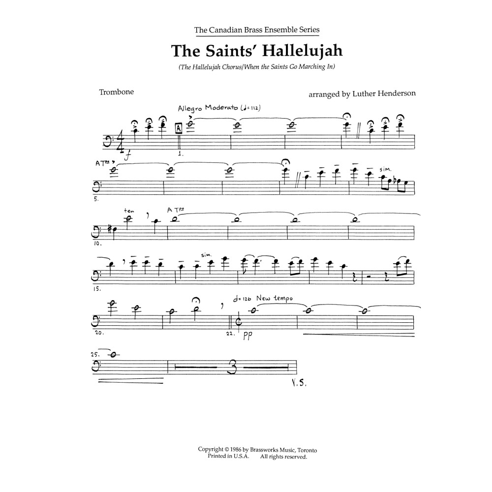 The Saints' Hallelujah - Trombone (B.C.)
