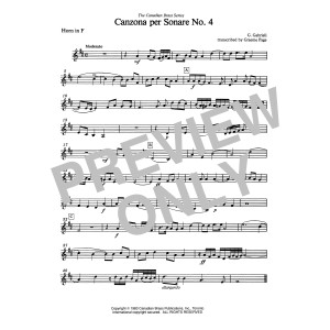 Canzona Per Sonare No. 4 - Horn in F