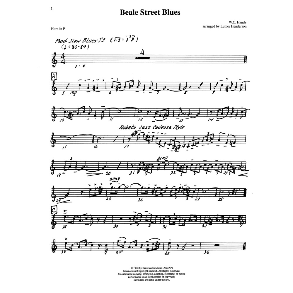 Beale Street Blues - Horn in F