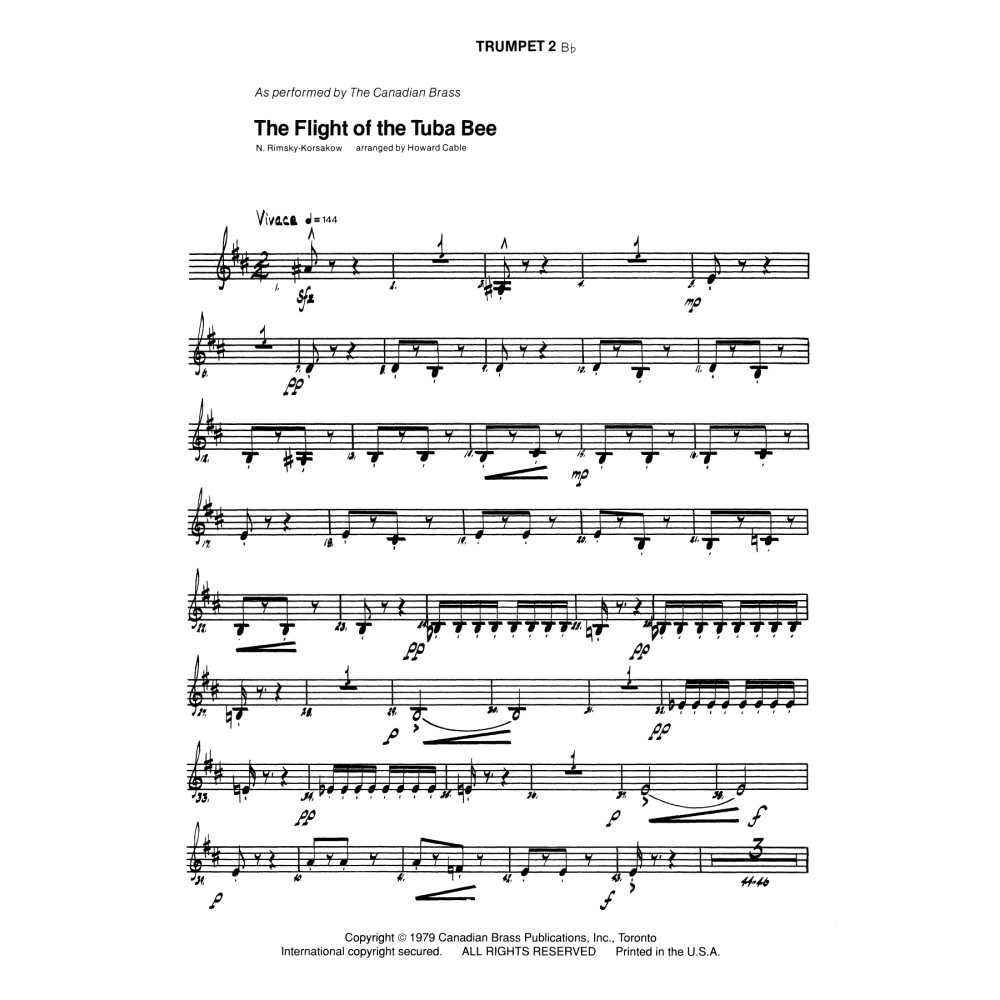 The Flight of the Tuba Bee - Bb Trumpet 2 (Brass Quintet)