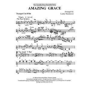 Amazing Grace - Bb Trumpet 1 (Brass Quintet)