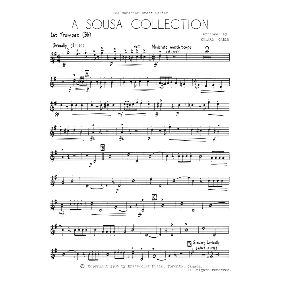 A Sousa Collection - Bb Trumpet 1 (Brass Quintet)