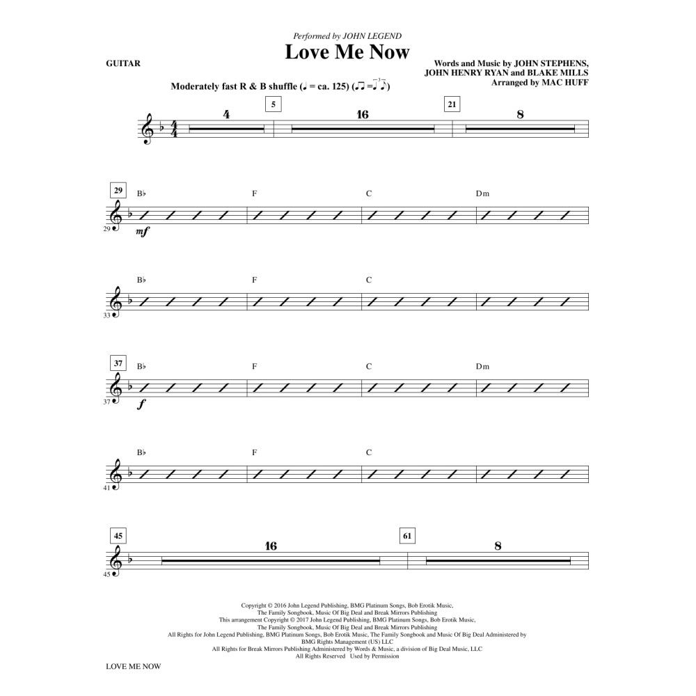 Love Me Now - Guitar