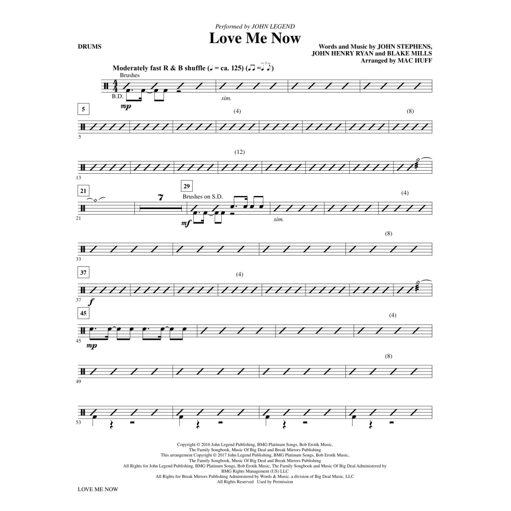 Love Me Now - Drums
