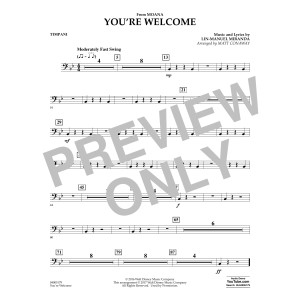 You're Welcome (from Moana) (arr. Matt Conaway) - Timpani