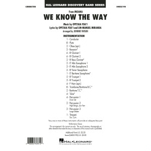 We Know the Way (from Moana) (arr. Johnnie Vinson) - Conductor Score (Full Score)