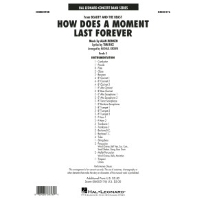 How Does a Moment Last Forever (from Beauty and the Beast) - Conductor Score (Full Score)