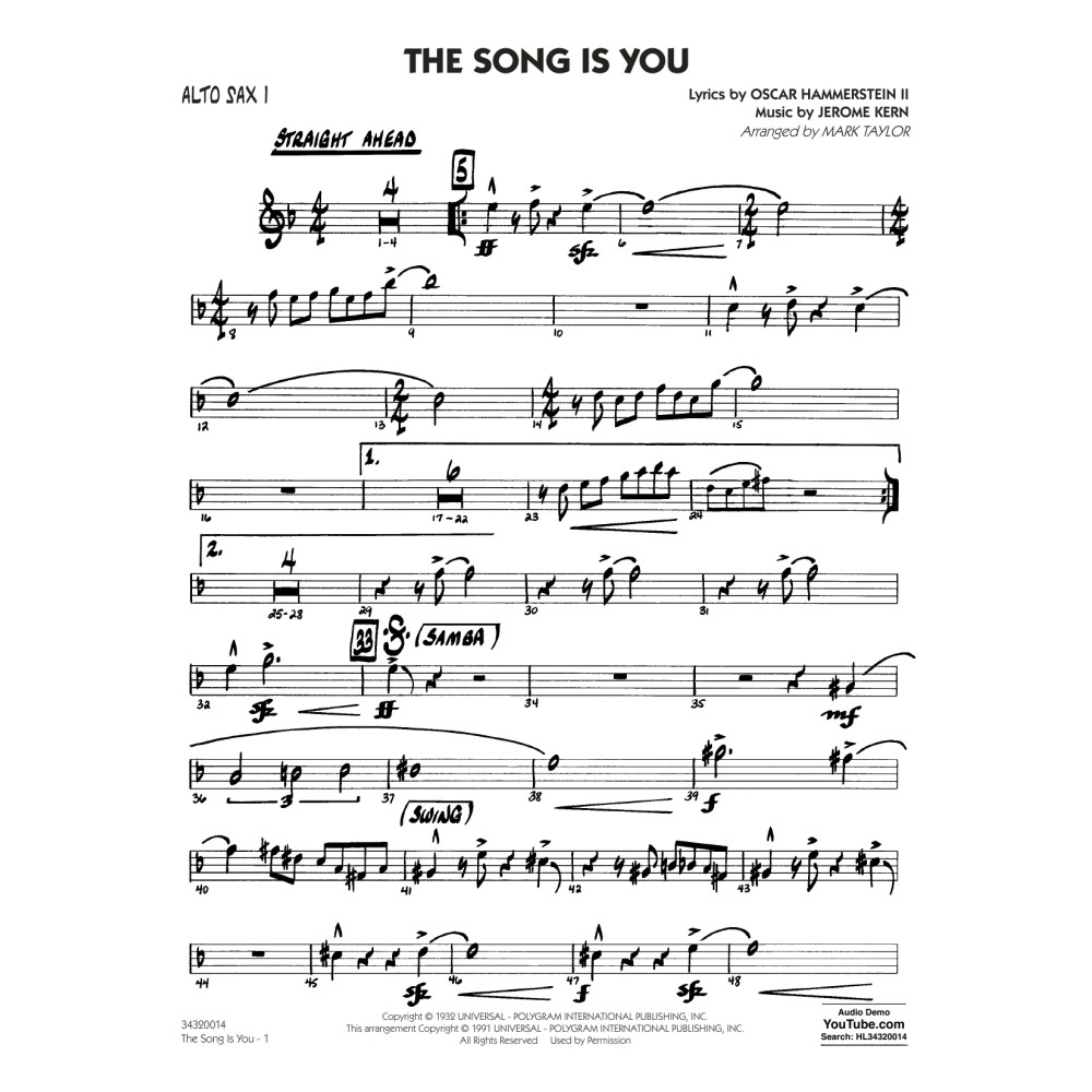 The Song Is You - Alto Sax 1