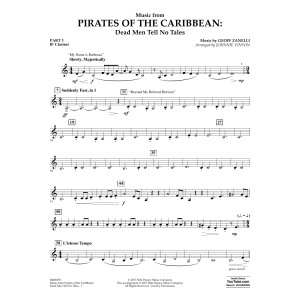 Music from Pirates of the Caribbean: Dead Men Tell No Tales - Pt.3 - Bb Clarinet