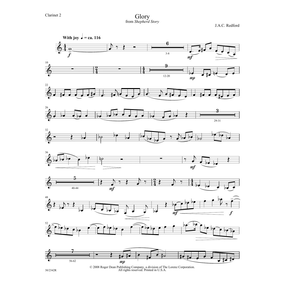 Glory - Bb Clarinet 2