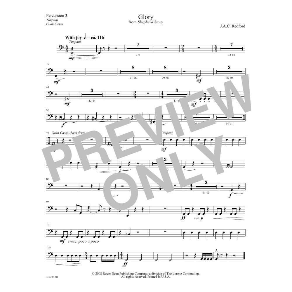Glory - Percussion 3
