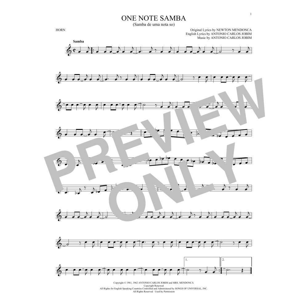 One Note Samba (Samba De Uma Nota So)