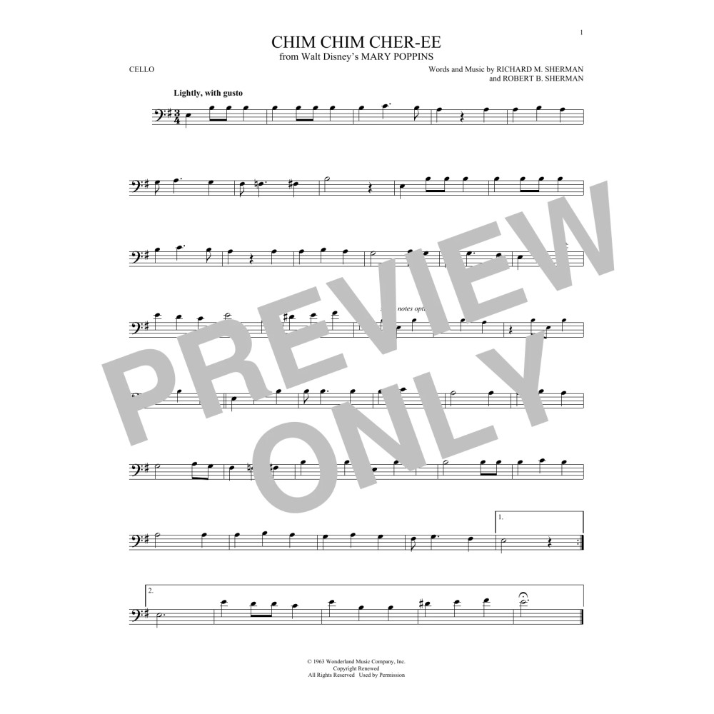 Chim Chim Cher-ee (from Mary Poppins)